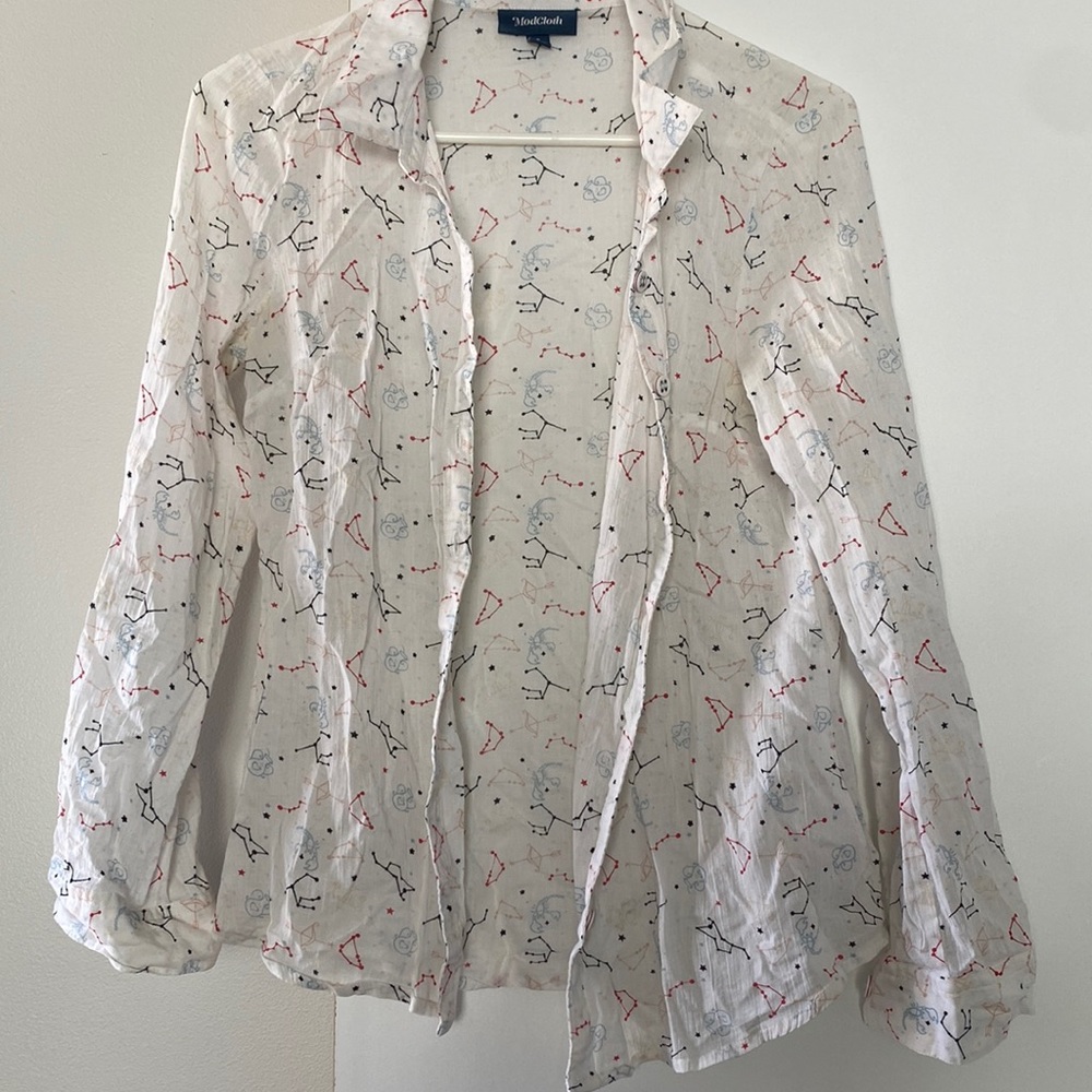 ModCloth sheer constellations button down shirt